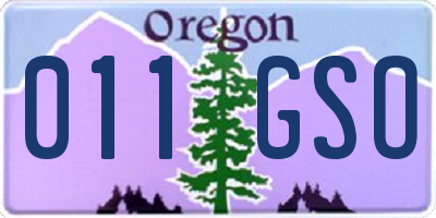OR license plate 011GSO