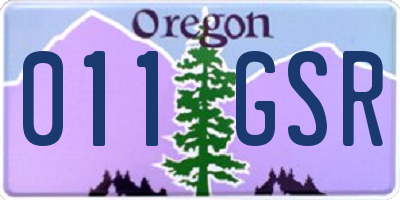 OR license plate 011GSR