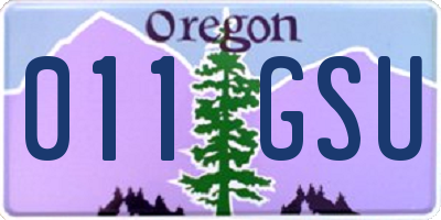 OR license plate 011GSU