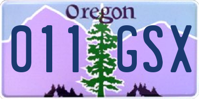 OR license plate 011GSX