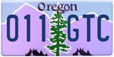 OR license plate 011GTC