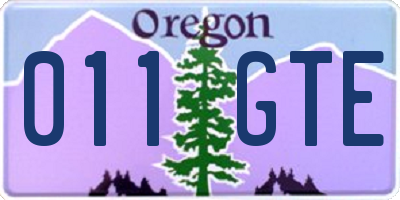 OR license plate 011GTE