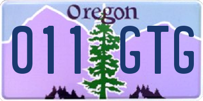 OR license plate 011GTG