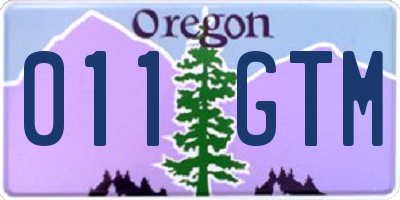 OR license plate 011GTM