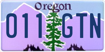 OR license plate 011GTN