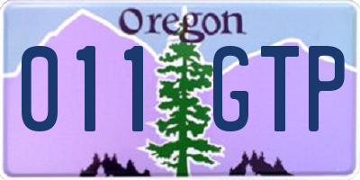 OR license plate 011GTP