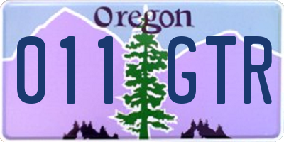 OR license plate 011GTR