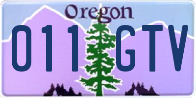 OR license plate 011GTV