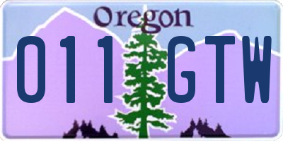 OR license plate 011GTW