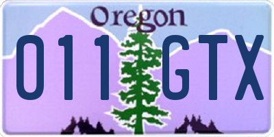 OR license plate 011GTX
