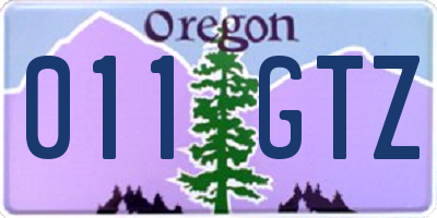 OR license plate 011GTZ