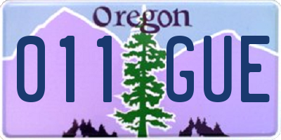 OR license plate 011GUE