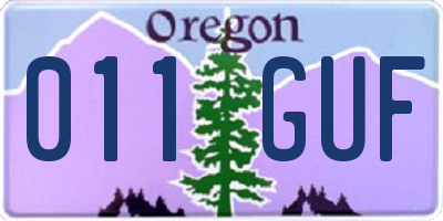 OR license plate 011GUF