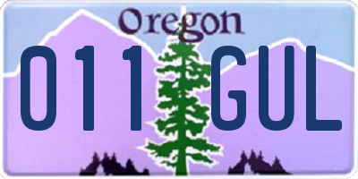 OR license plate 011GUL