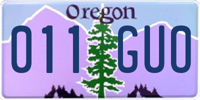 OR license plate 011GUO