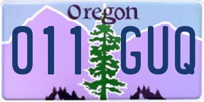 OR license plate 011GUQ