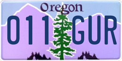 OR license plate 011GUR
