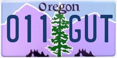 OR license plate 011GUT