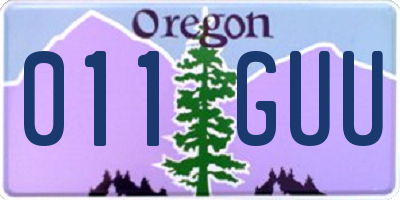OR license plate 011GUU