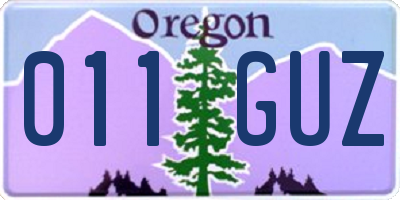OR license plate 011GUZ
