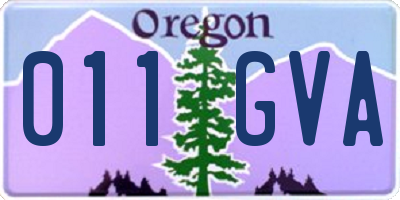 OR license plate 011GVA