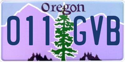 OR license plate 011GVB