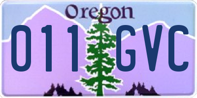 OR license plate 011GVC