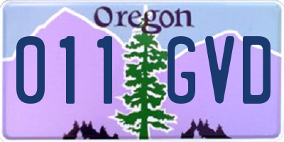 OR license plate 011GVD