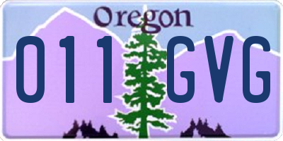 OR license plate 011GVG
