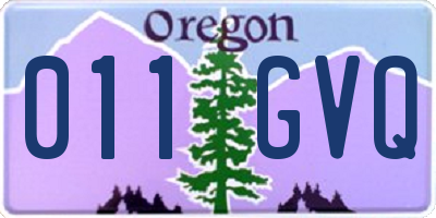 OR license plate 011GVQ
