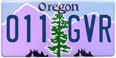 OR license plate 011GVR