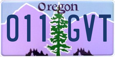OR license plate 011GVT