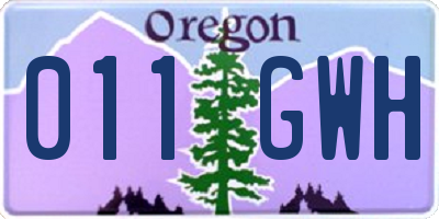 OR license plate 011GWH
