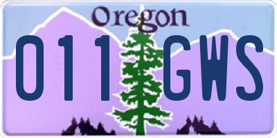 OR license plate 011GWS