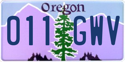 OR license plate 011GWV