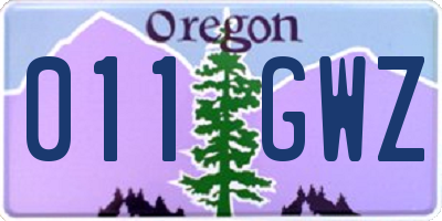 OR license plate 011GWZ