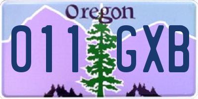 OR license plate 011GXB