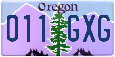 OR license plate 011GXG