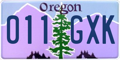 OR license plate 011GXK