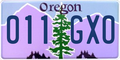 OR license plate 011GXO