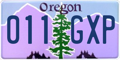 OR license plate 011GXP