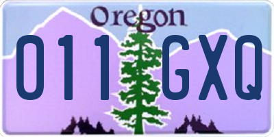 OR license plate 011GXQ