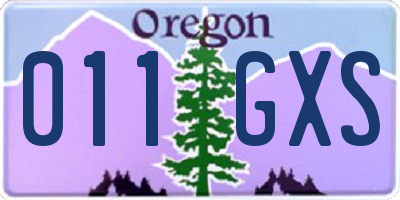 OR license plate 011GXS