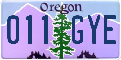OR license plate 011GYE