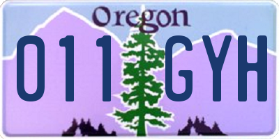 OR license plate 011GYH