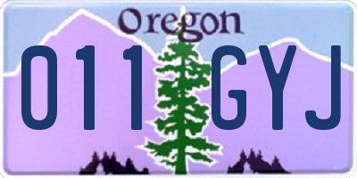 OR license plate 011GYJ