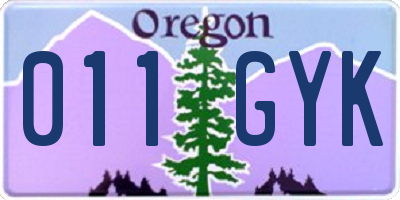 OR license plate 011GYK