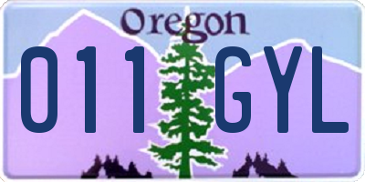 OR license plate 011GYL