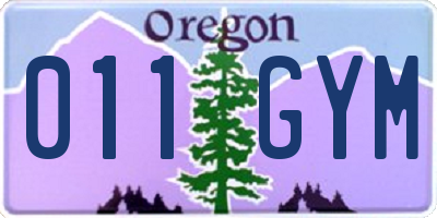 OR license plate 011GYM