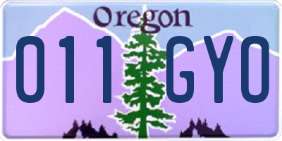 OR license plate 011GYO